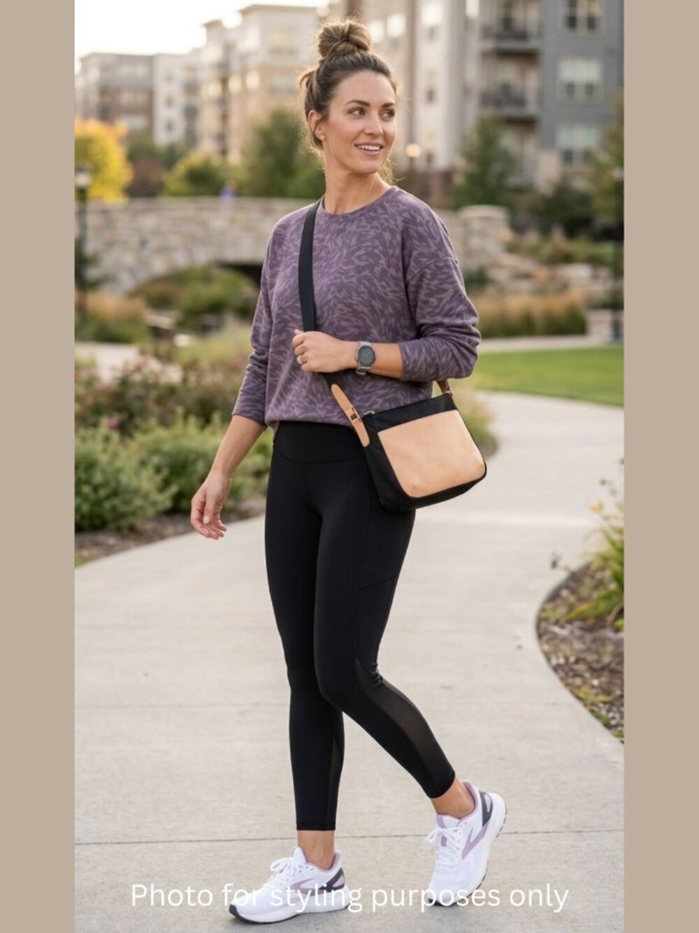 Athleta Heathered Purple Crewneck Sweater